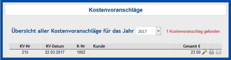 kostenvoranschlägeändern