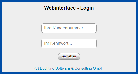 Webinterface Login